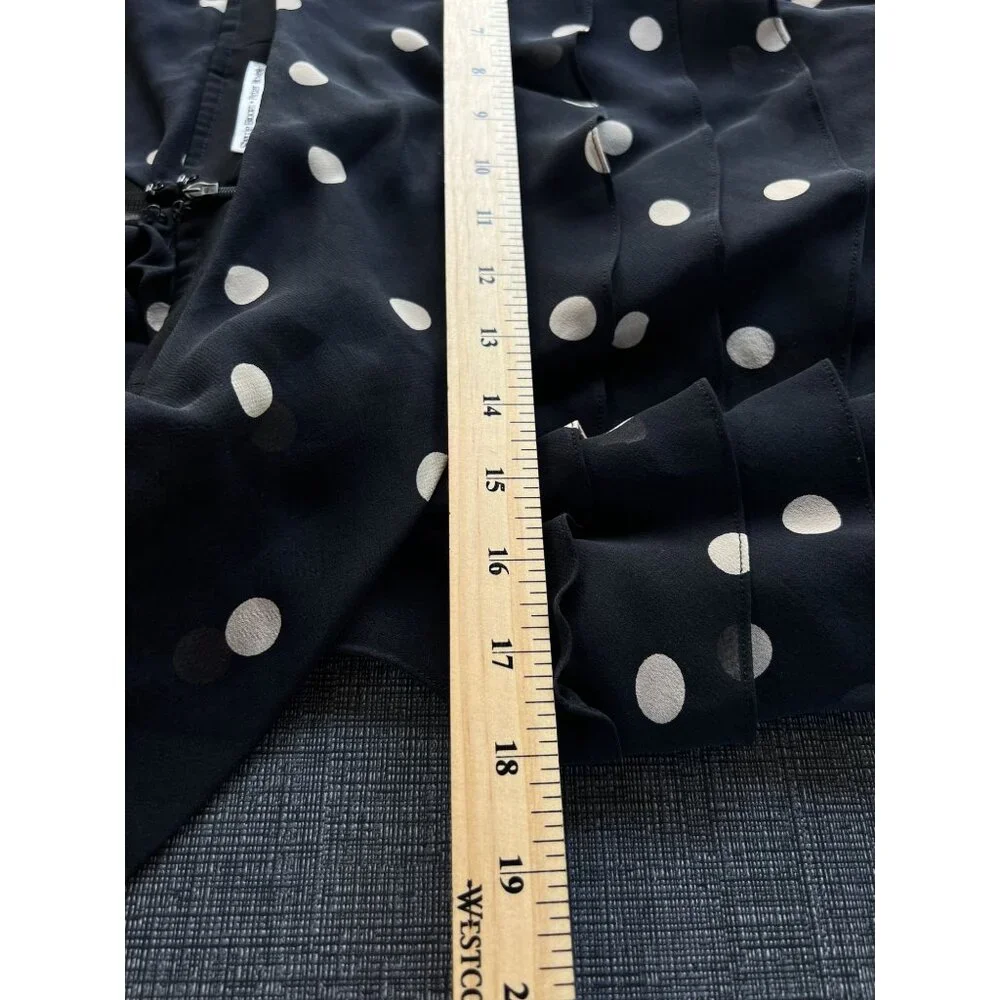 Vintage 90s hetta B Maxi Dress Sz 12 100% Silk Polka Dot Black White Sleeveless - Picture 8 of 13